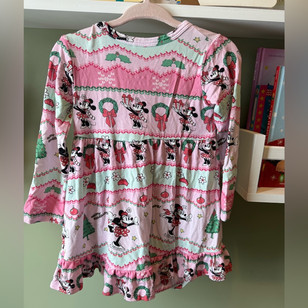Posh Peanut Minnie Mouse Disney Fair Isle Bamboo Ruffled Bodysuit Twirl Dress - Picture 7 of 7